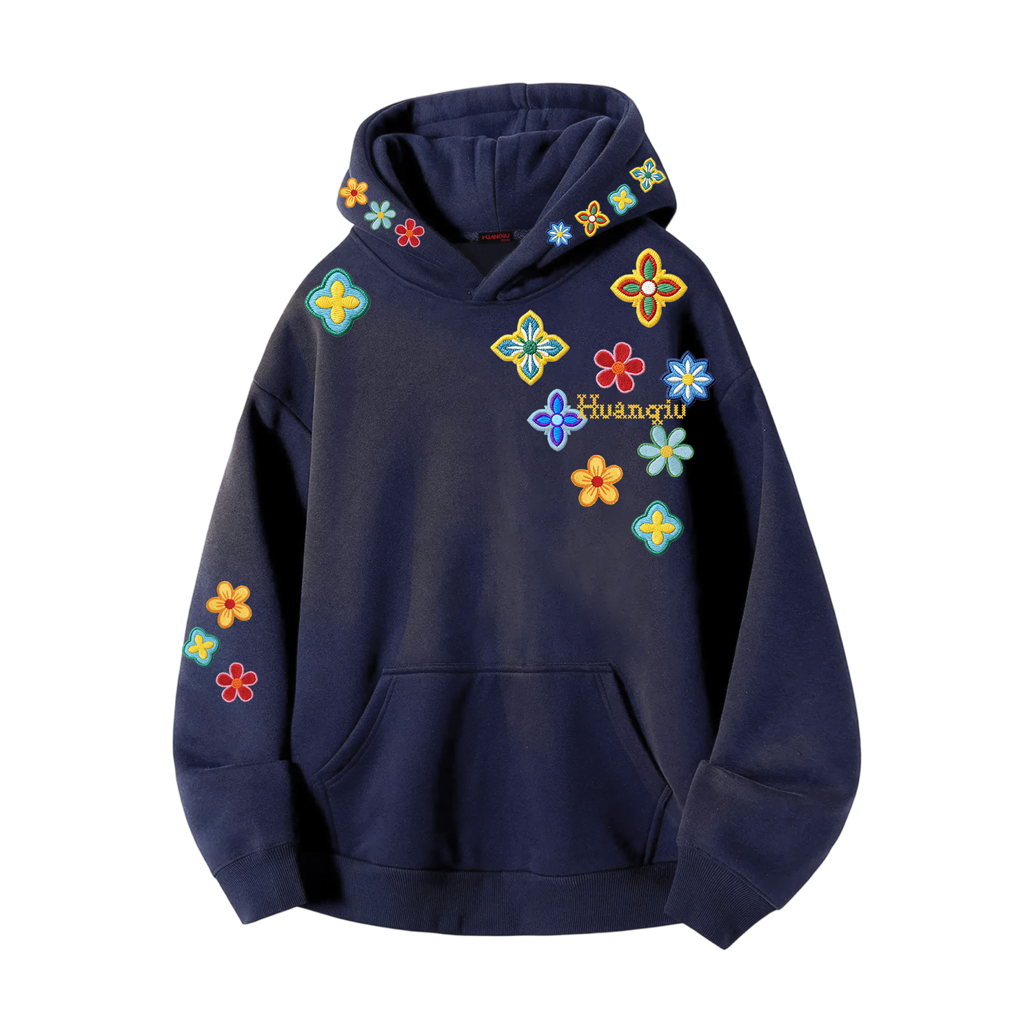 

Толстовка Unisex Hooded Thickened Heavyweight HUANQIU, темно-синий-without hood rope[fleece-lined]