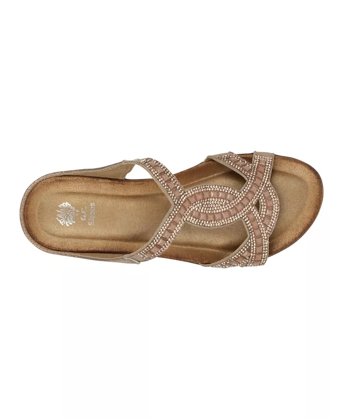 Женские босоножки-слипоны Alora с декоративными элементами GC Shoes, розовый — фото 4