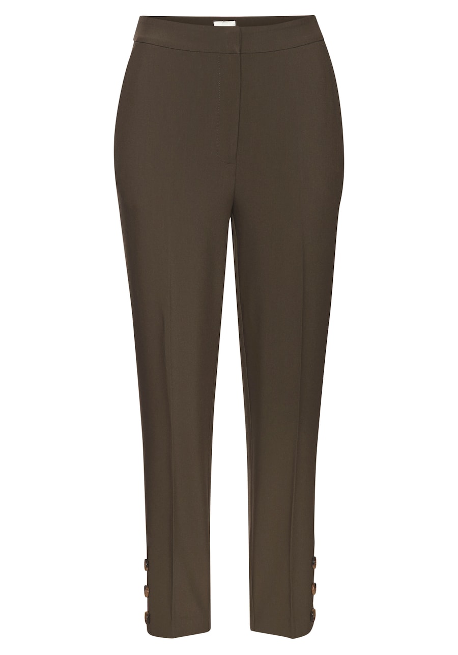 

Узкие брюки со складками LASCANA, хаки