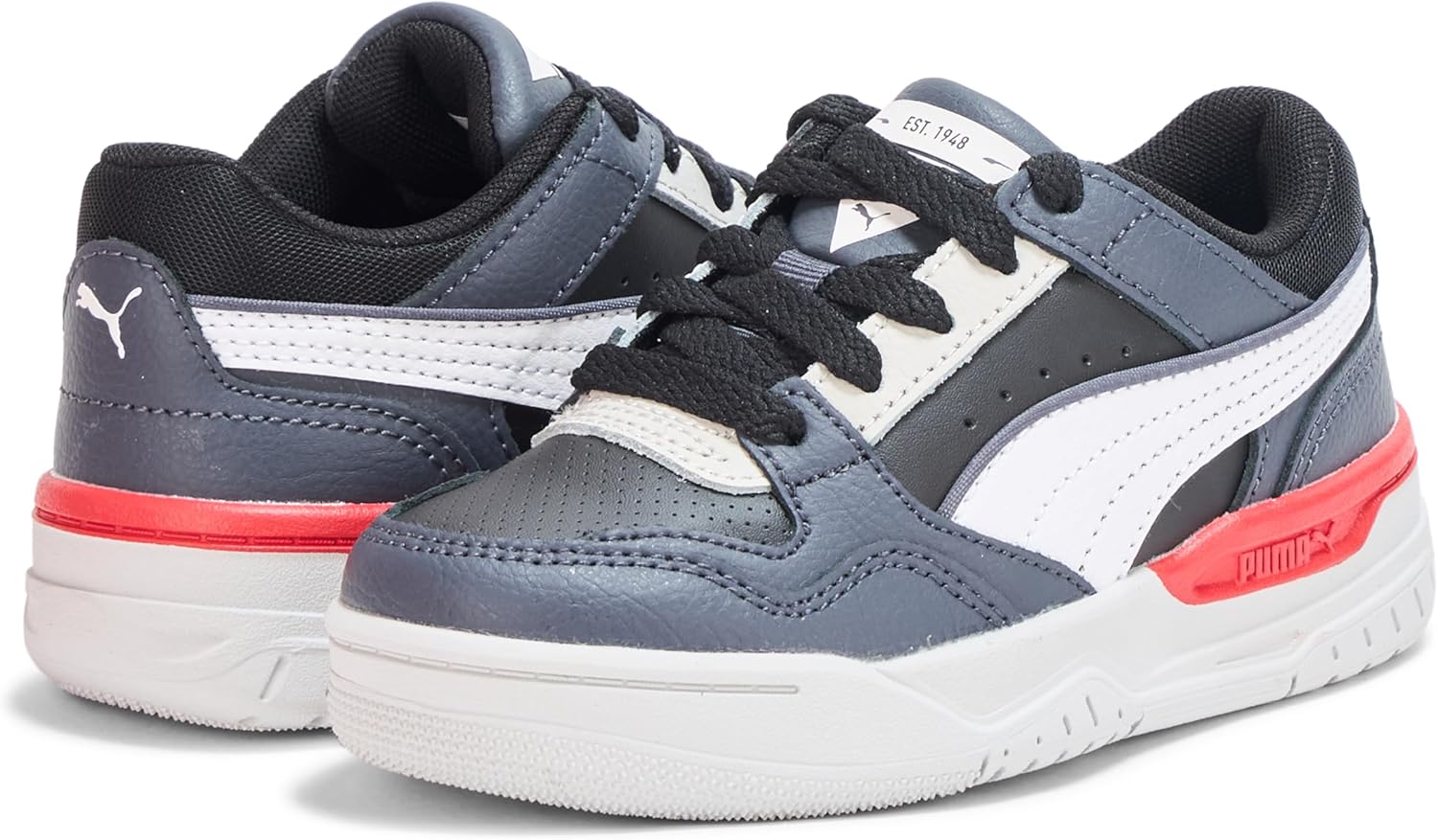 Кроссовки PUMA Rebound Layup Lo для детей (младший возраст), унисекс, белый/черный/серый — фото 3