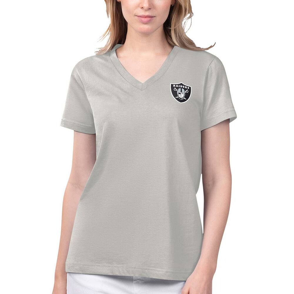 

Женская серая футболка Margaritaville Las Vegas Raiders Game Time с v-образным вырезом, цвет Lvr Grey