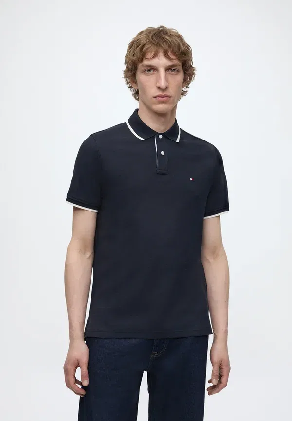 Поло Tommy Hilfiger Pique regular fit, цвет пустынное небо