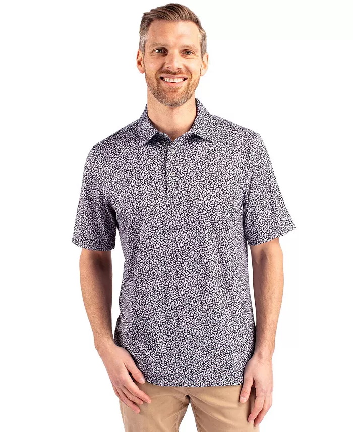

Cutter Buck Pike Magnolia Print Stretch Men's Big & Tall Polo Shirt – Поло для мужчин больших размеров Cutter Buck Pike Magnolia Print Stretch Cutter & Buck, черный