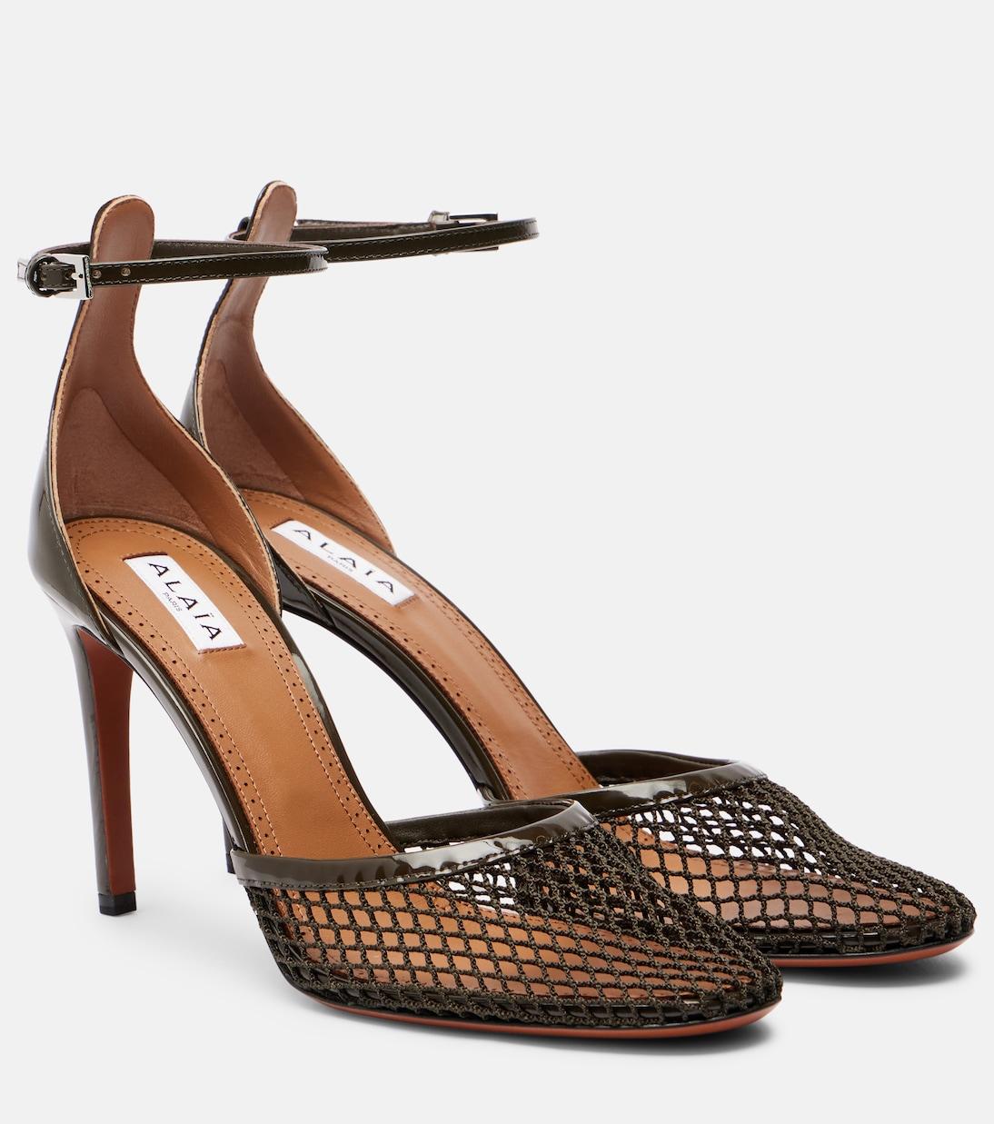 90 mesh и лаковые лоферы Alaïa, Kaki