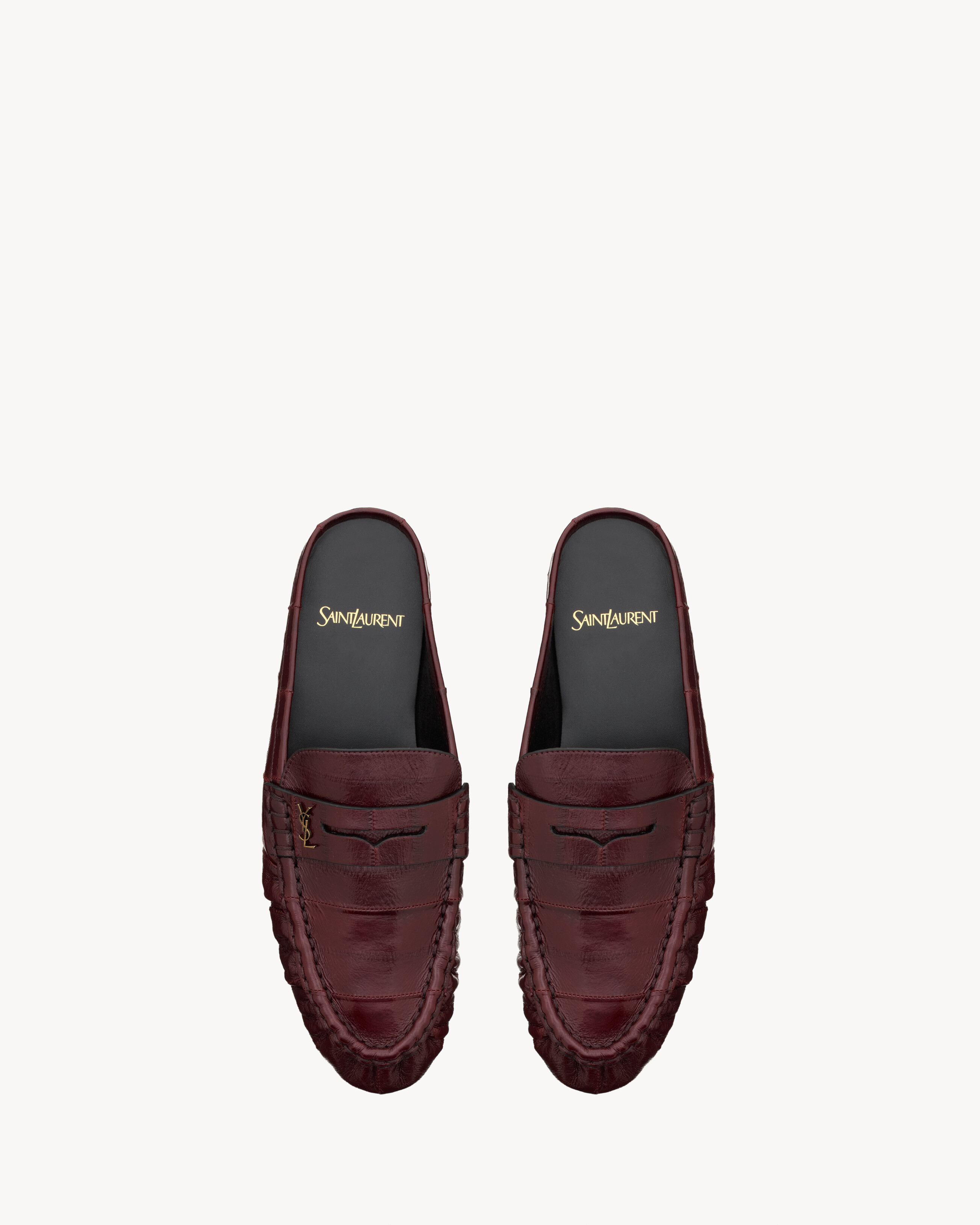 Мюли LE LOAFER из угря Saint Laurent, бордо