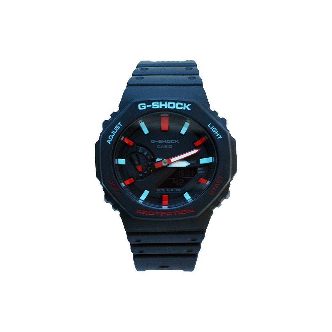 

CASIO Часы Men Liquid Crystal/Analog Dual Display Series Black Watch, Red Blue Black Warrior