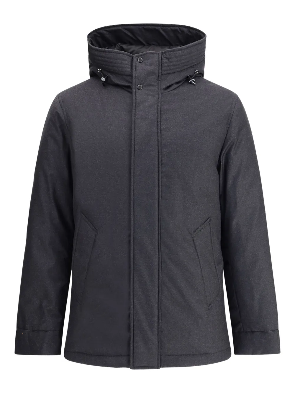 

Пуховик с капюшоном на завязках WOOLRICH, черный