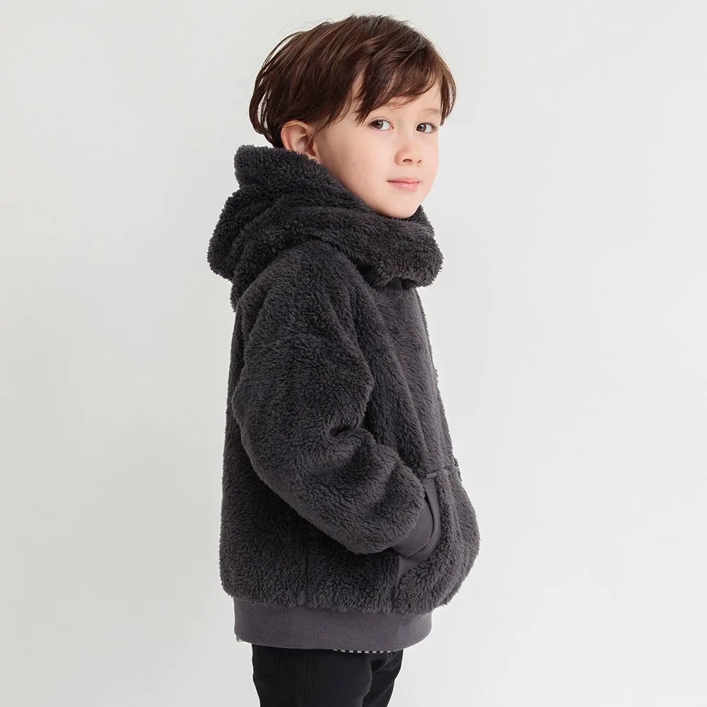 Плюшевая толстовка Boa с шарфом-снудом Branshes, Charcoal Gray — фото 4