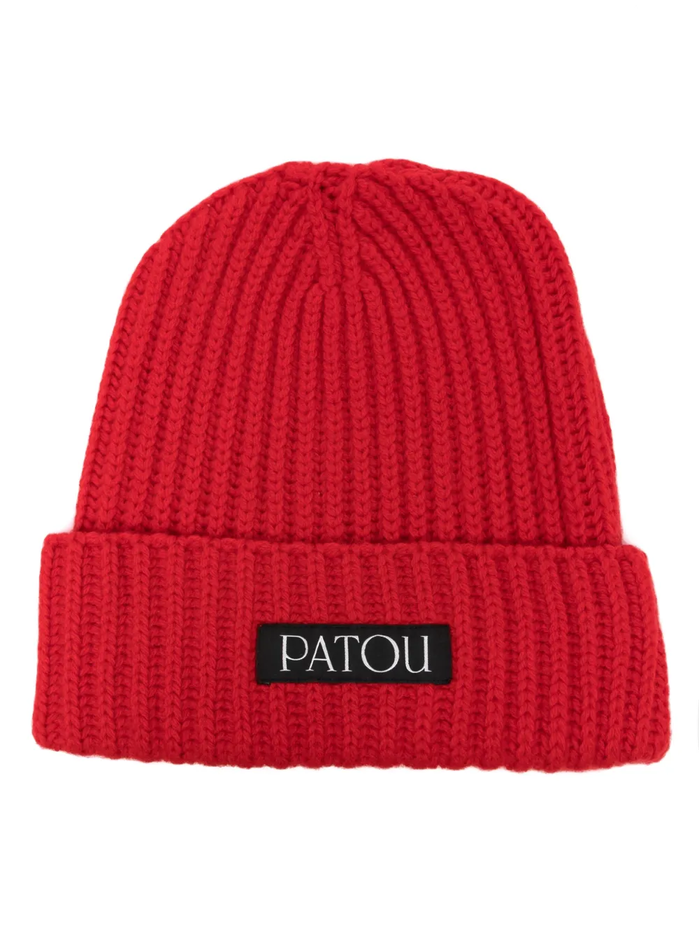 

Шапка бини с нашивкой-логотипом PATOU, красный