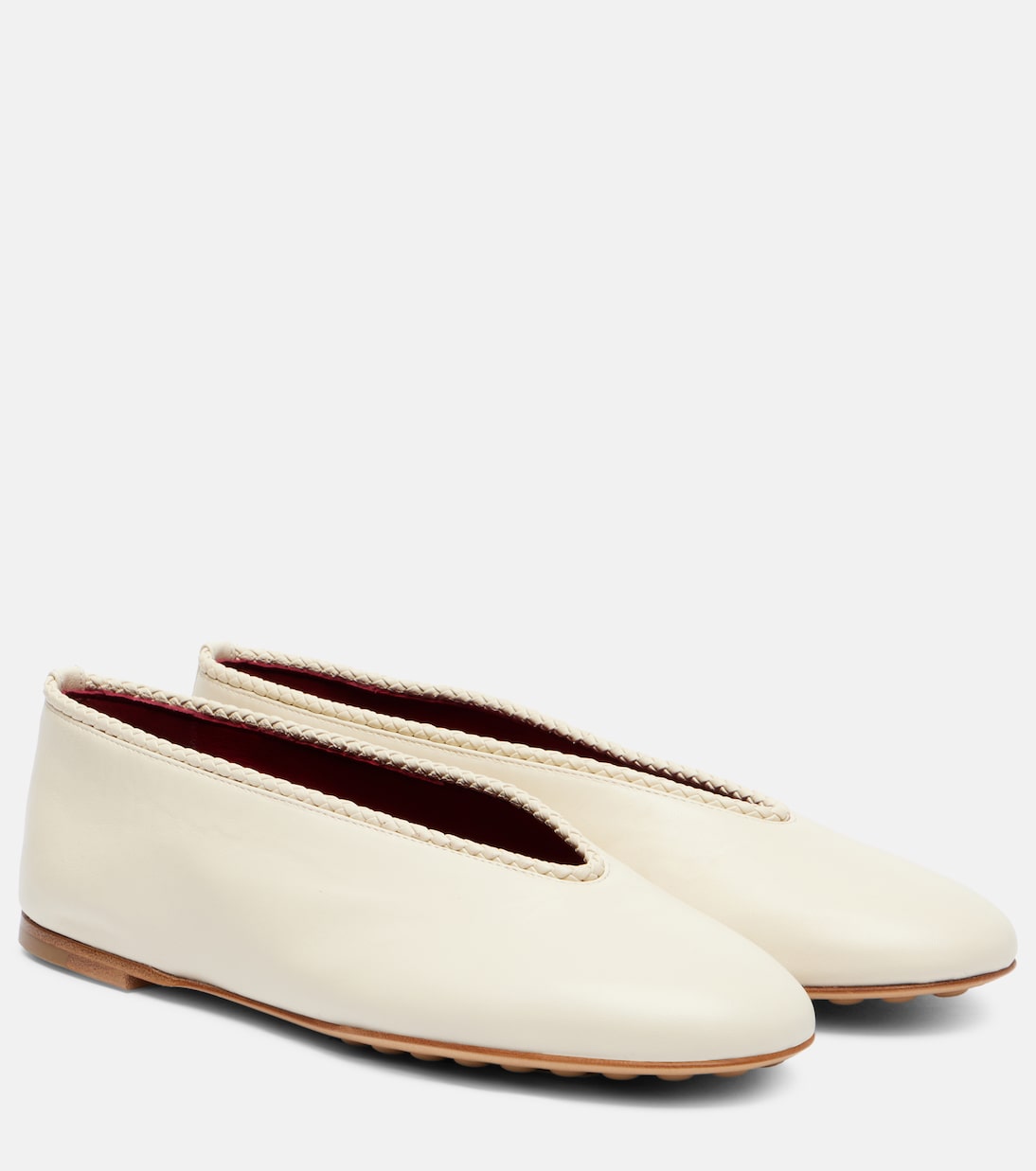 Балетки из кожи розового цвета Bottega Veneta, Sea Salt