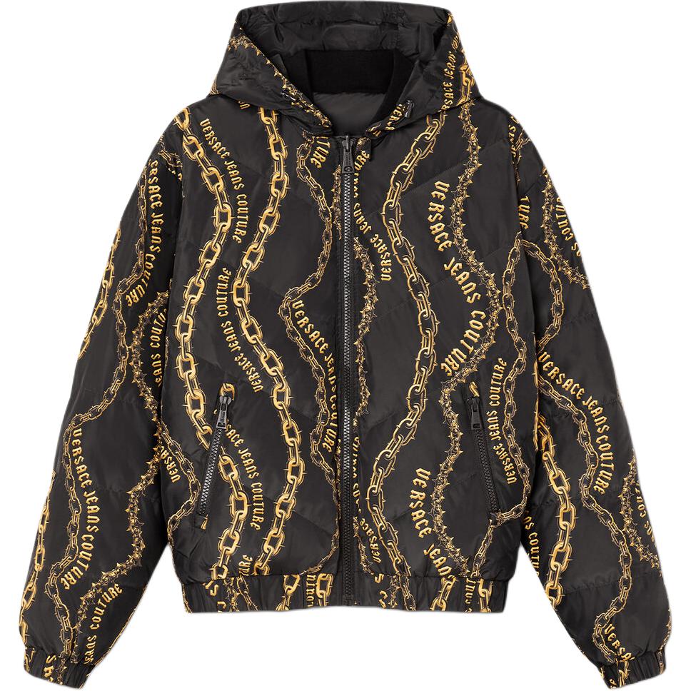 

VERSACE JEANS COUTURE Реверсивная худи с цепным принтом, Black