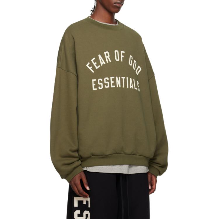 Флисовая толстовка с круглым вырезом Fear of God Essentials 'Military' — фото 4