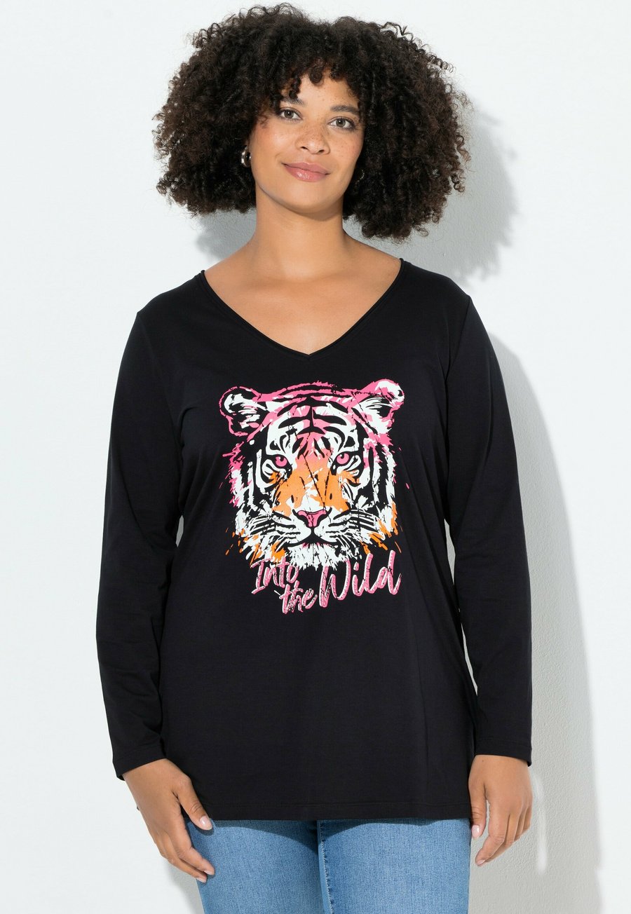 

Топ Angel of Style LANGARM GLITZERSTEINCHEN AUF DEM TIGERMOTIV, Black