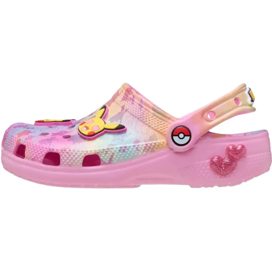 

Детские сандалии Pokemon x Classic Clog с низким верхом, устойчивые к истиранию Crocs, розовый