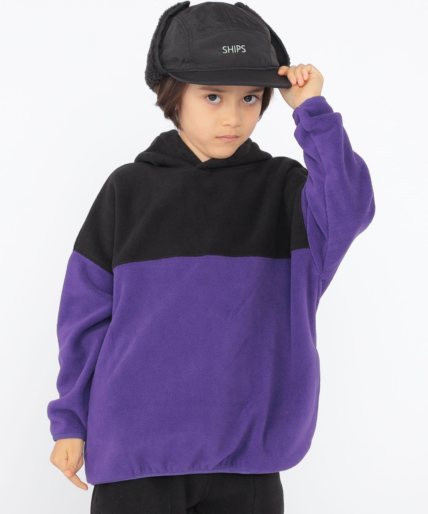 Детская флисовая толстовка с капюшоном для игр: 100–130 см SHIPS KIDS, Black