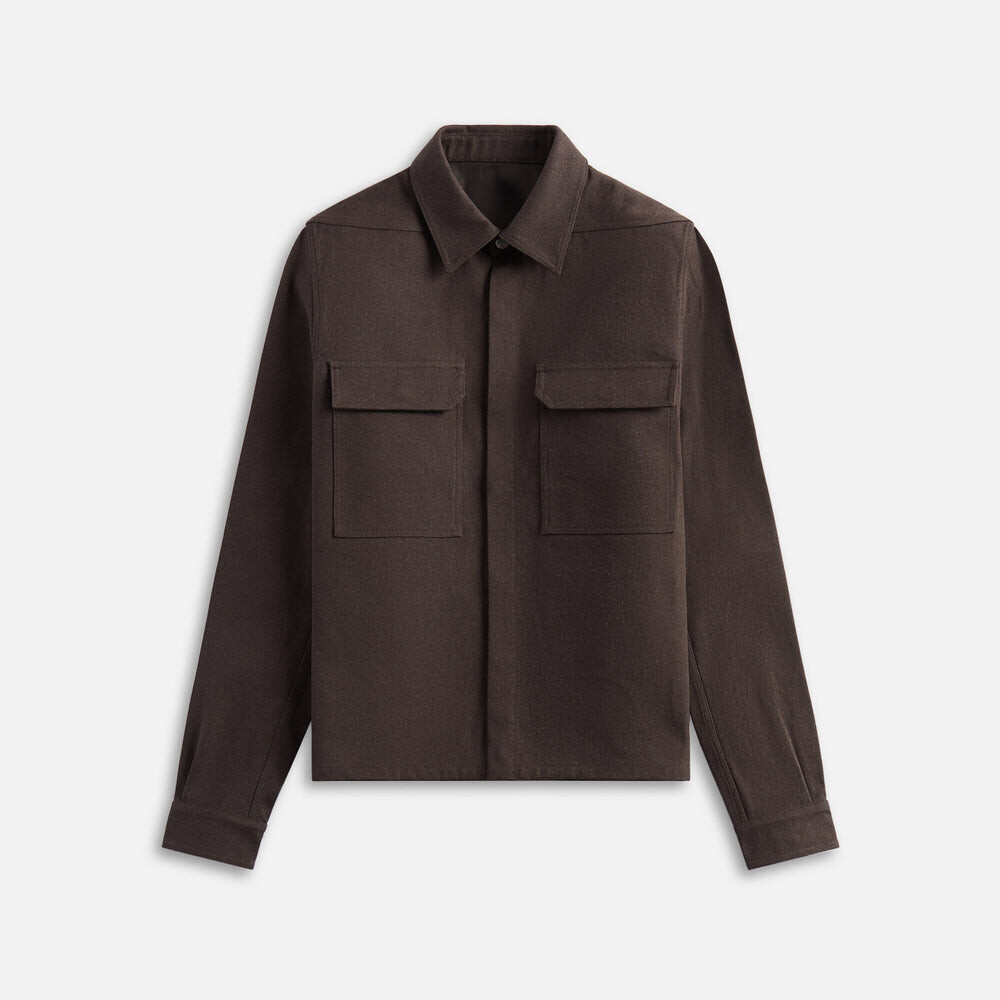

Рубашка Rick Owens Camicia Cropped Work Shirt, цвет Ash