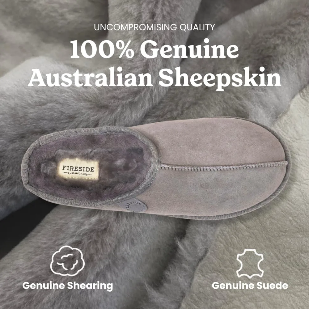 Клогги Fireside от Dearfoams для мужчин Grafton Shearling для дома и улицы Fireside by Dearfoams, серый — фото 2