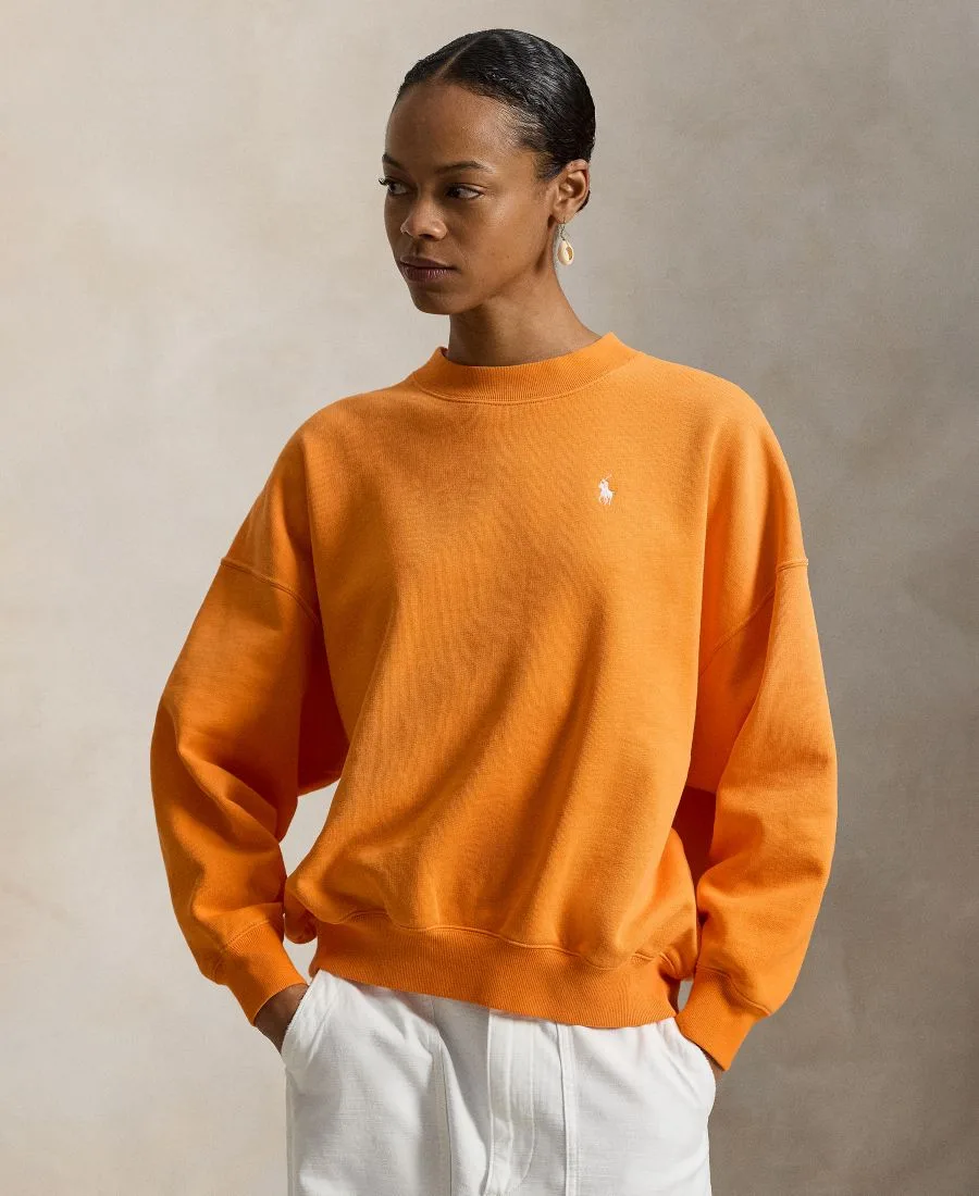 Женская футболка оверсайз с круглым вырезом и логотипом на спине Polo Ralph Lauren, solar оранжевый