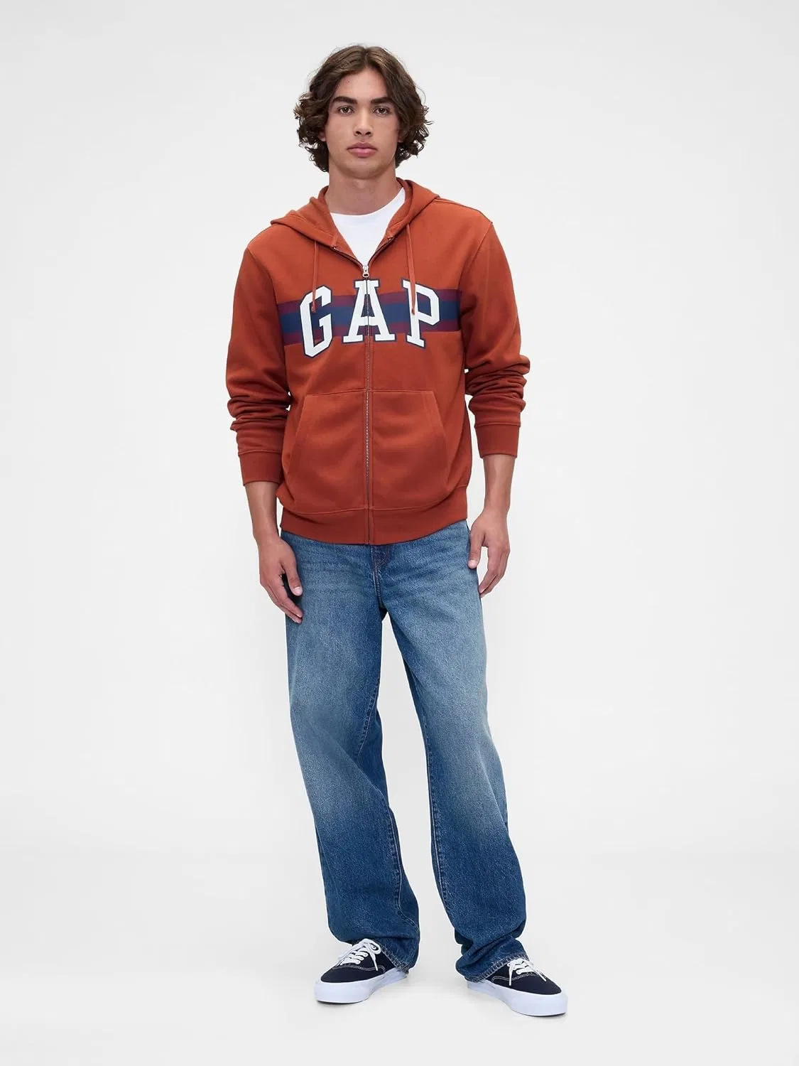 Худи с капюшоном на молнии GAP, цвет Copper Spice 245 — фото 3