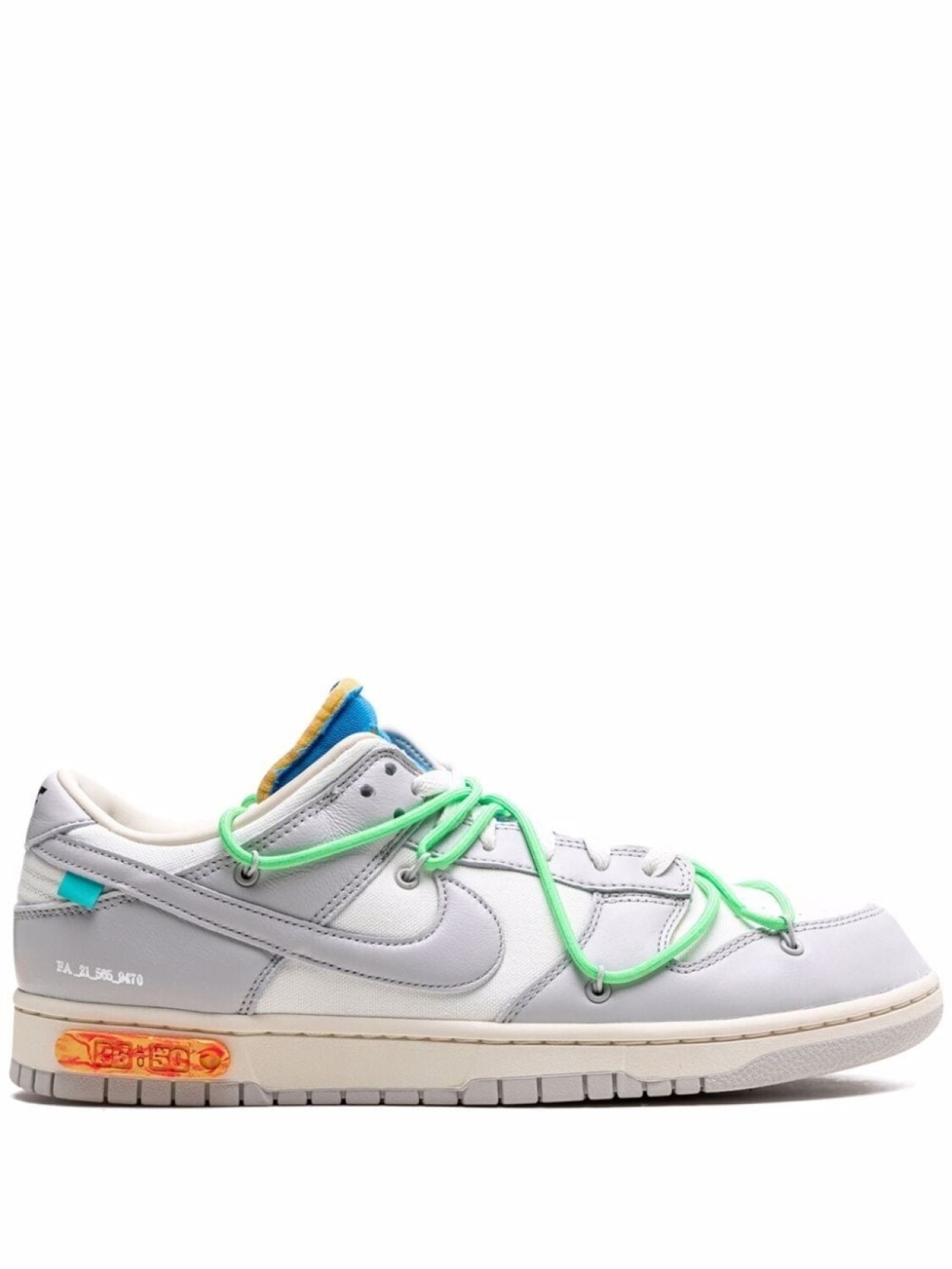 

Кроссовки Nike х Off-White Dunk Low, серый/зеленый/синий