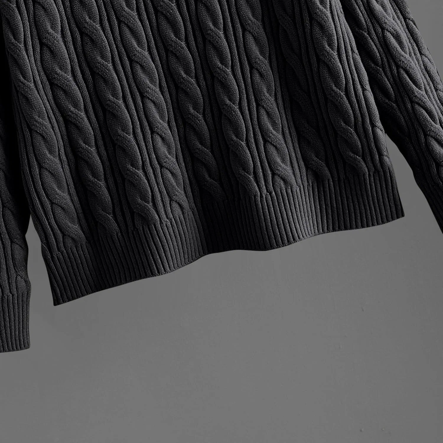 Женский спортивный костюм Ribbed Knit, пуловер с длинным рукавом и широкие брюки, черный — фото 4