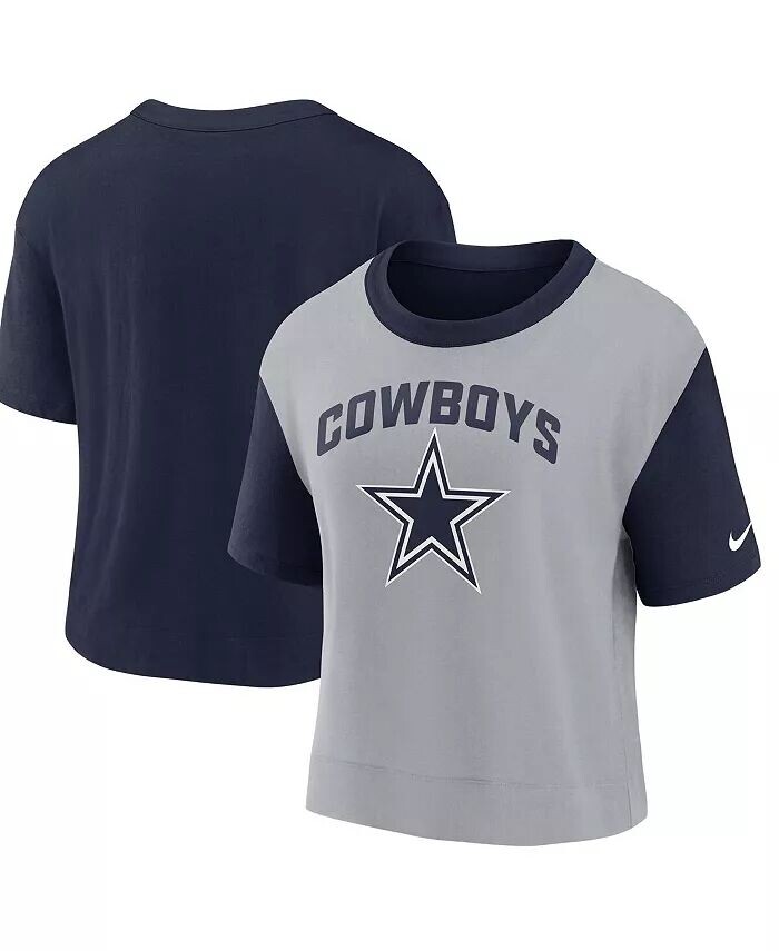 

Женская модная футболка темно-синего, серебристого цвета Dallas Cowboys High Hip Fashion Nike