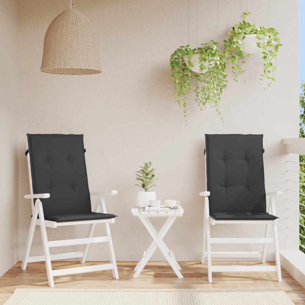 

The Living Store Садовые подушки на стулья с высокой спинкой 2 шт. Черный 120х50х3 см.