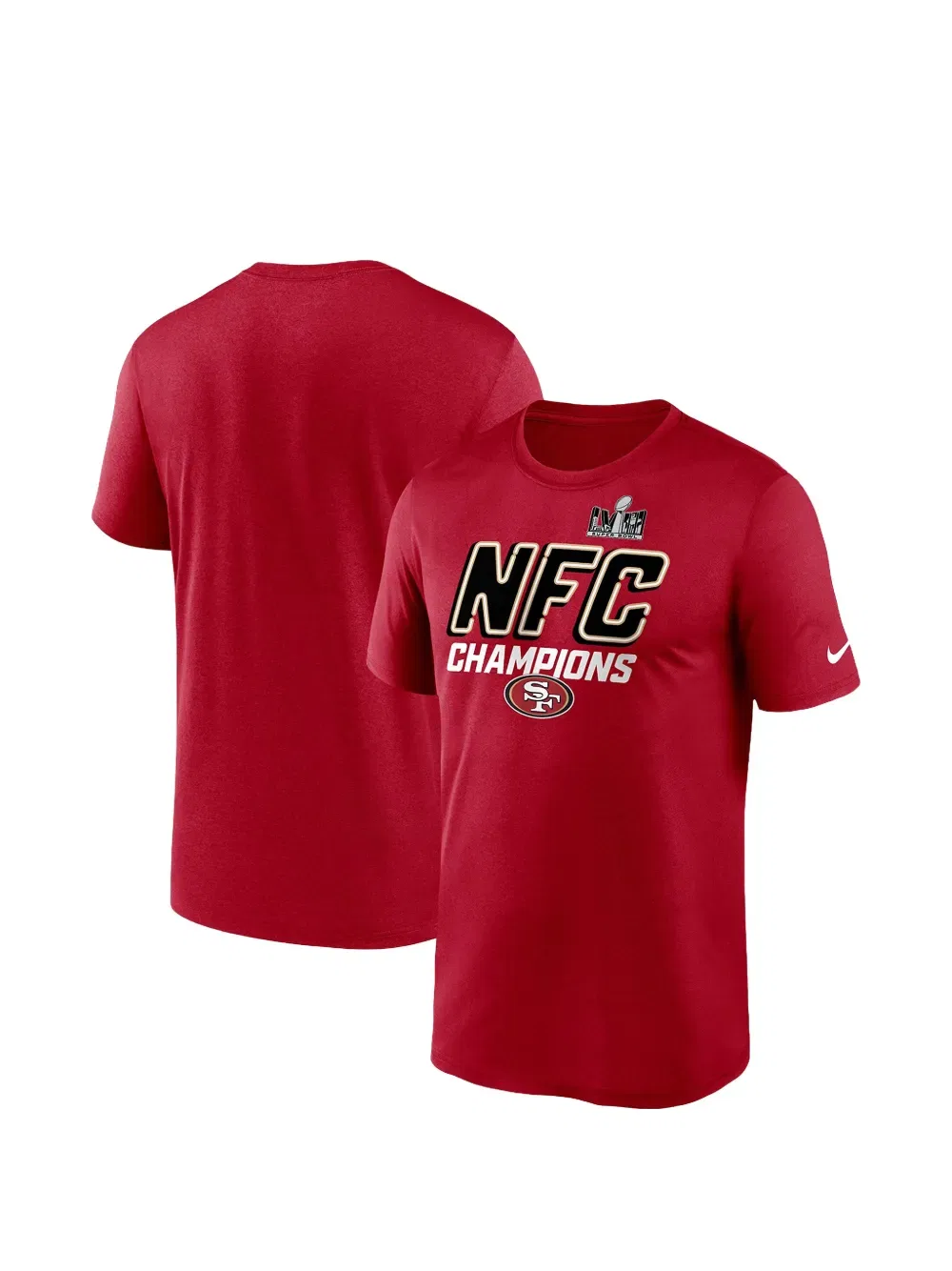 Футболка Scarlet San Francisco 49ers 2023 NFC Champions Iconic Nike, красный — фото 2