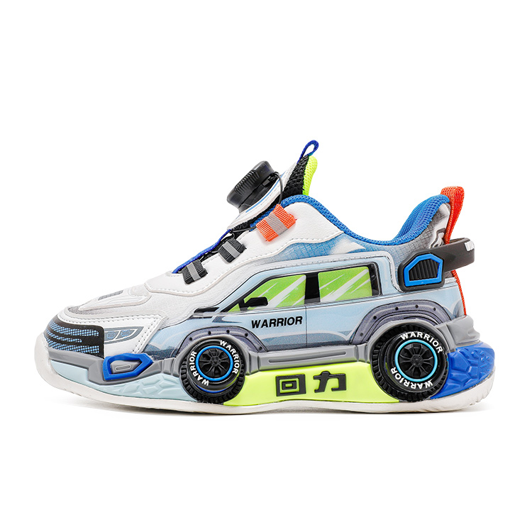 

Детские баскетбольные кроссовки Warrior с противоскользящей подошвой и амортизацией, низкие, бело-сине-черные