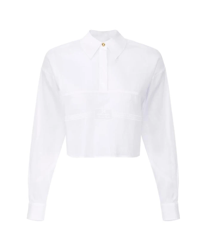 

Хлопчатобумажная муслиновая рубашка Elisabetta Franchi, белый