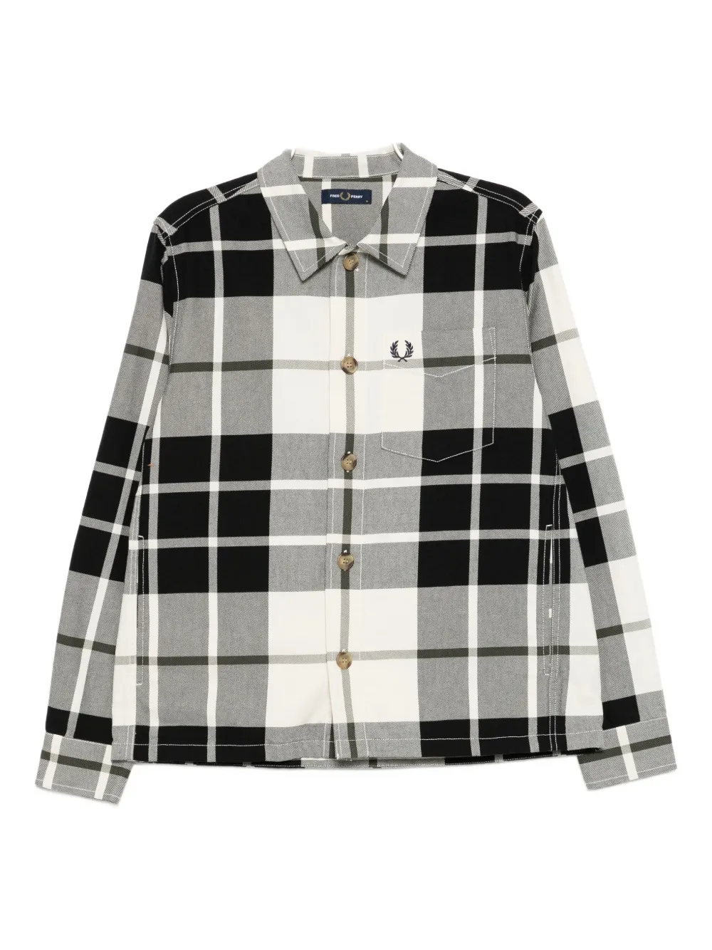 

Рубашка в тартановую клетку Fred Perry, черный
