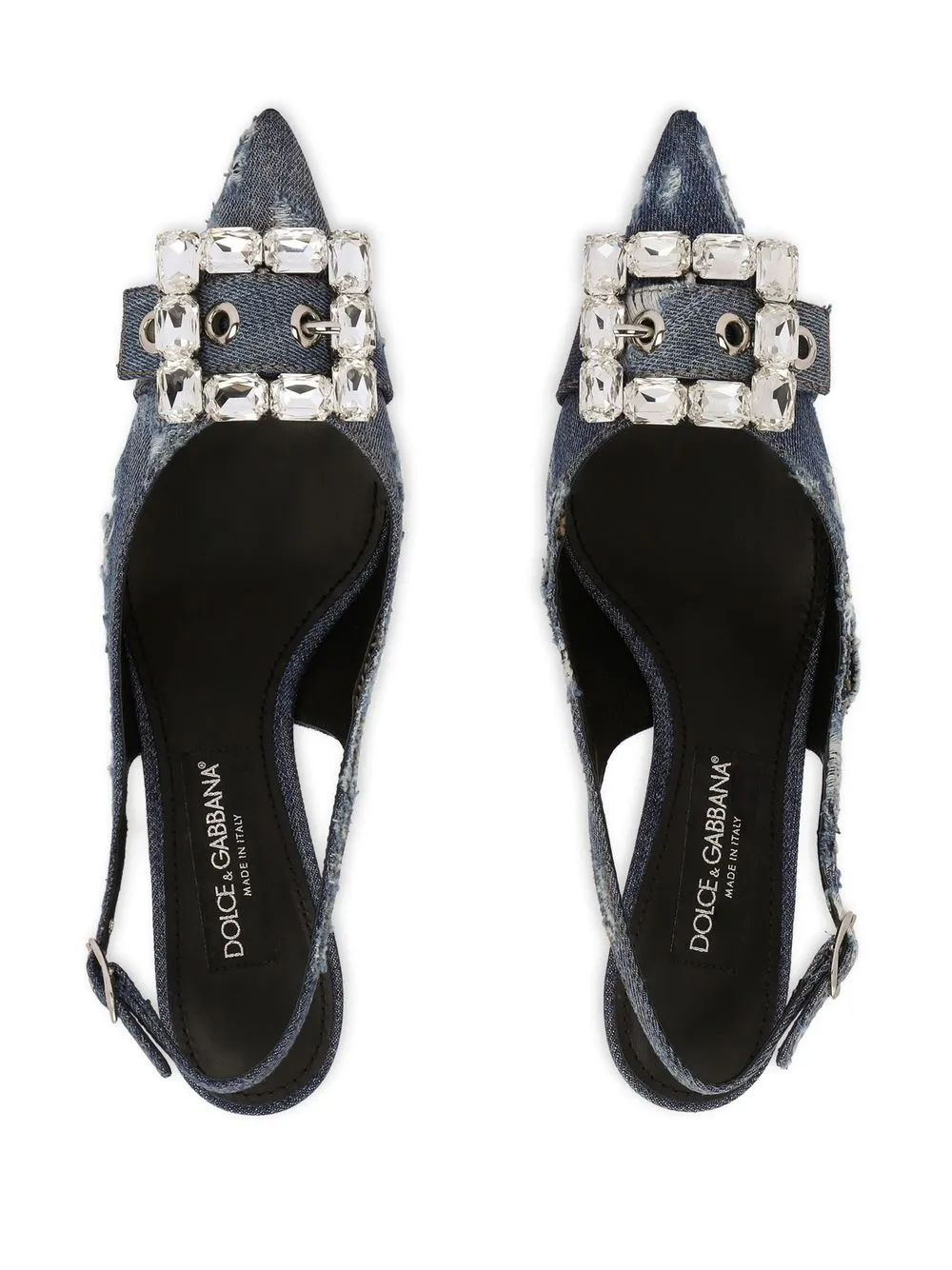 Джинсовые туфли с ремешком на пятке DOLCE & GABBANA, синий — фото 4