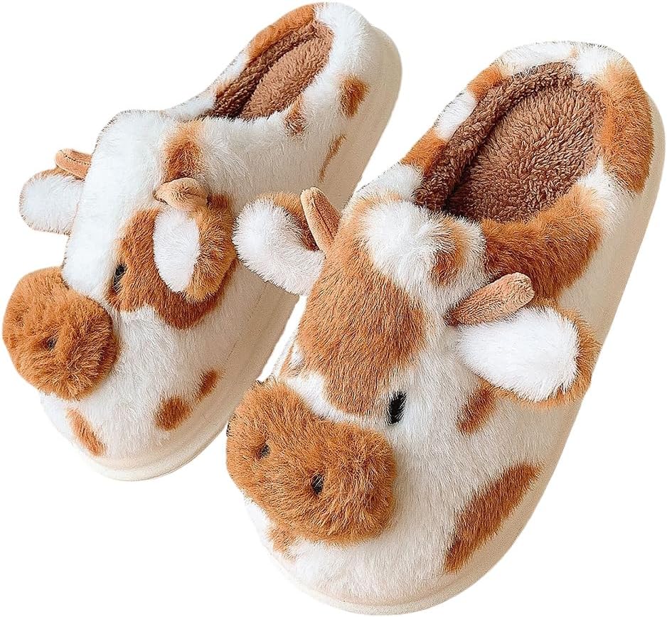 

HiGropcore милые пушистые тапочки для женщин и мужчин с рисунком мультяшных животных, удобные и теплые домашние тапочки, коричневый