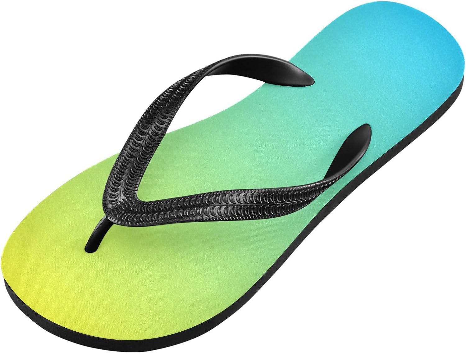 

Женские и мужские пляжные шлепанцы с градиентом от синего к желтому, резиновые, с ремешком, нескользящие летние тапочки для ходьбы Sinestour