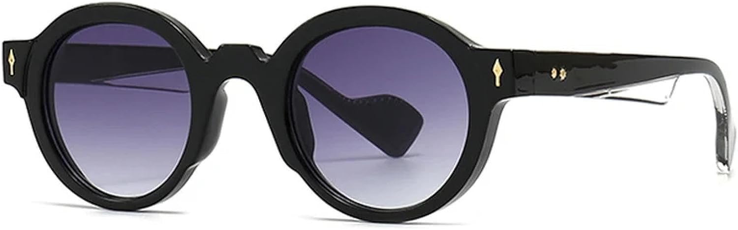 

Популярные модные круглые солнцезащитные очки для женщин в стиле панк с заклепками, градиентные, с защитой от УФ-излучения UV400, для мужчин HHZZYVY, Black Gray Gradient