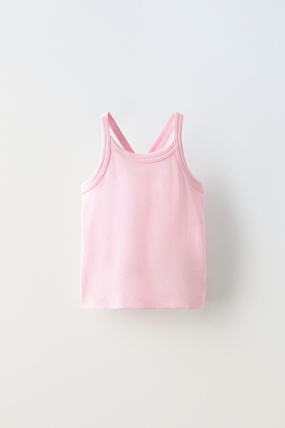 

Ребричный топ ZARA, розовый