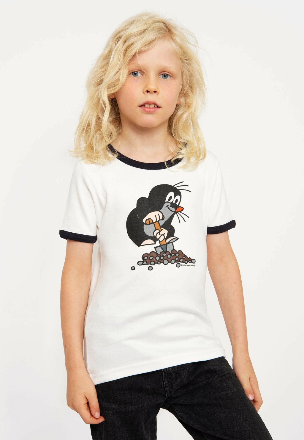Футболка с принтом MAULWURF DER KLEINE LOGOSHIRT, цвет weiss dunkelblau — фото 4