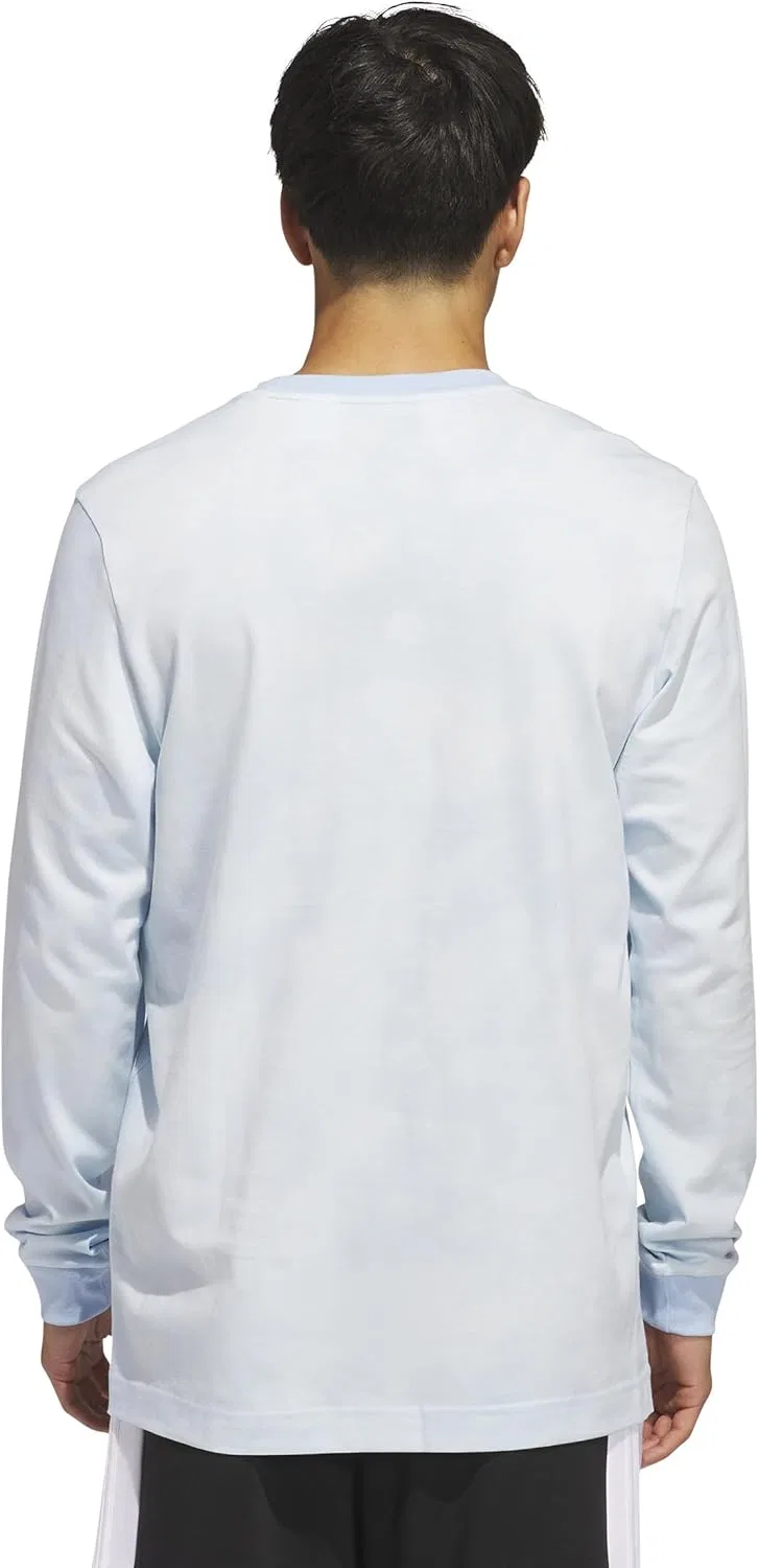 Футболка Adidas Men's Tech с длинным рукавом, Blue/Sky Tint, Large/Tall — фото 4