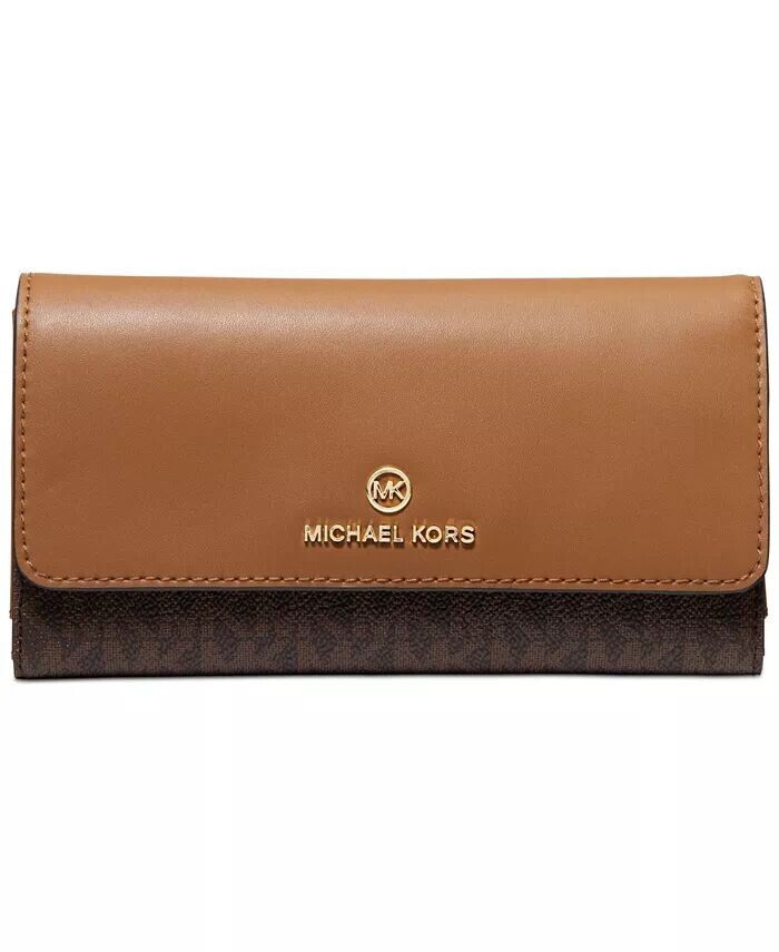 

Большой кошелек с логотипом Jet Set Charm Trifold Michael Kors, коричневый