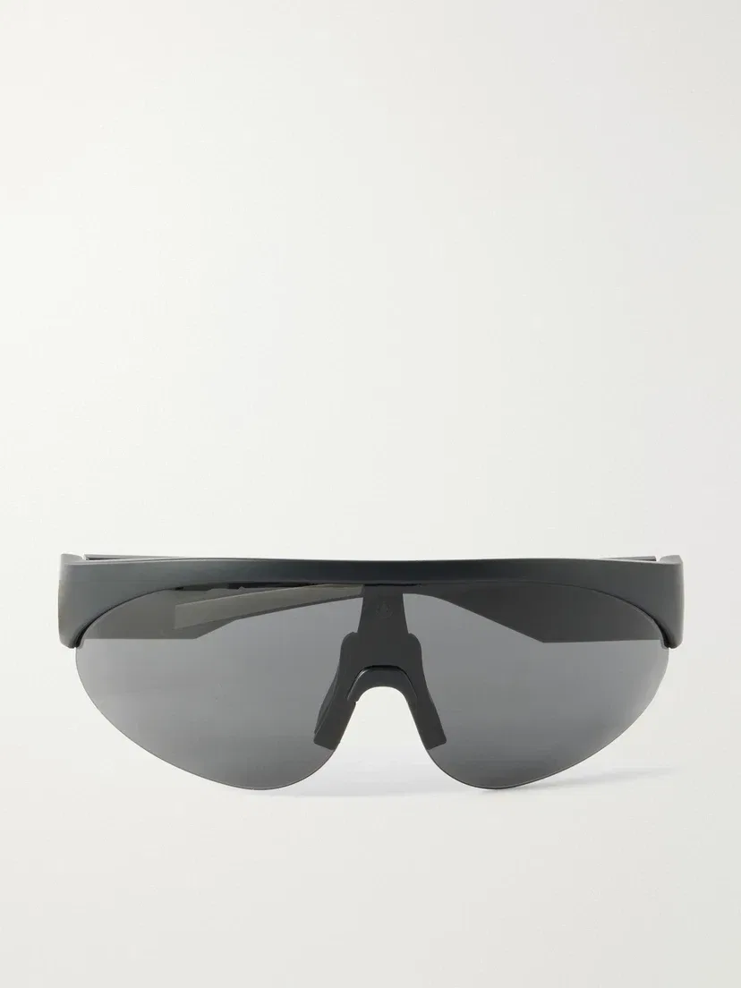 Круглые резиновые солнцезащитные очки Moncler Eyewear, черный