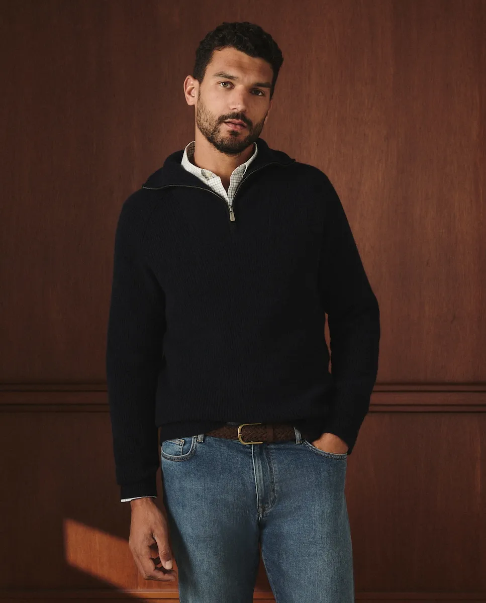 

Мужской джемпер с половинной застежкой-молнией Lloyd's, темно-синий