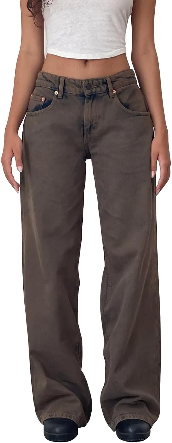 

Женские джинсы Boyfriend Denim Pants Wide Leg Doloame