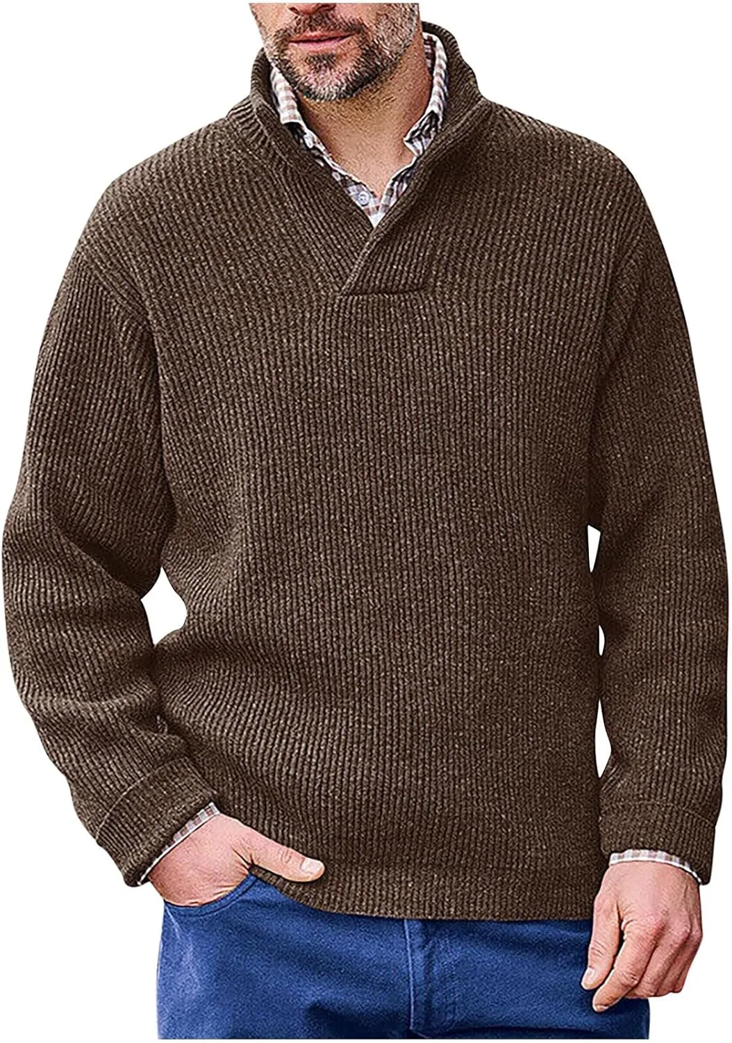 

Мужской свитер V-образным вырезом, мягкий и удобный Smxrfitk