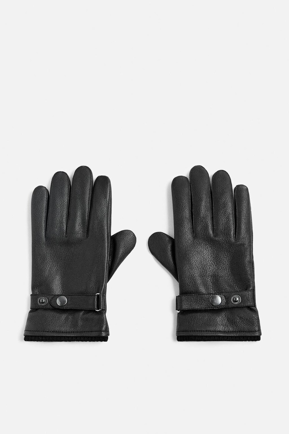 

Регулируемые кожаные перчатки ZARA, черный