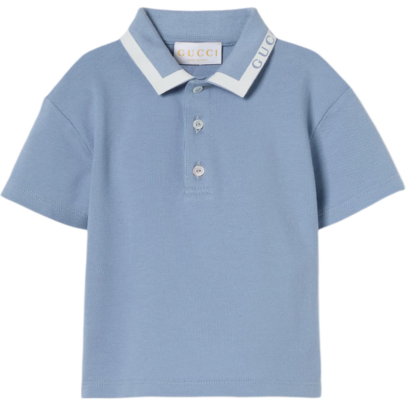 

Поло футболка fw25 для младенцев и малышей GUCCI, светло-голубой