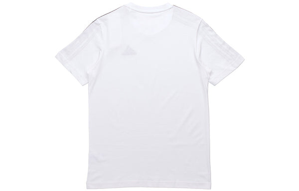 Футболка adidas M 3s Sj T Sports Training Stripe Round Neck Short Sleeve White, белый — фото 2