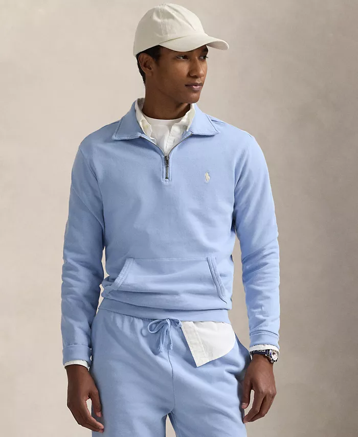 

Мужская флисовая толстовка с молнией до середины груди Loopback Polo Ralph Lauren, синий