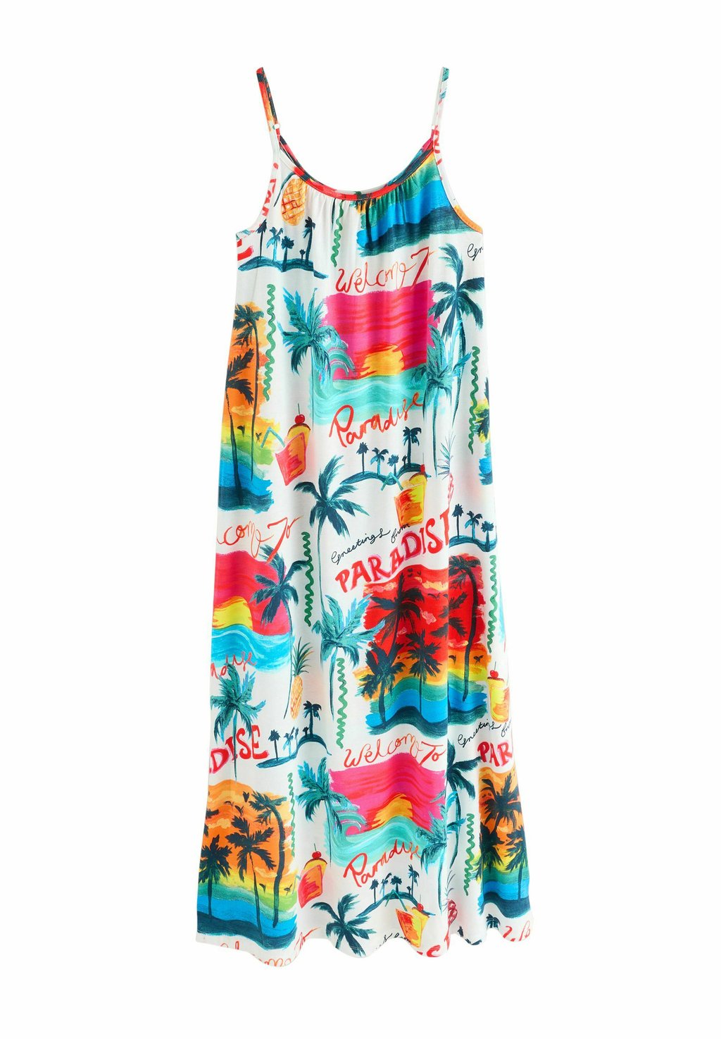 

Платье макси REGULAR FIT- TRAPEZE SHAPE RUCHED - Jersey dress Next, белый