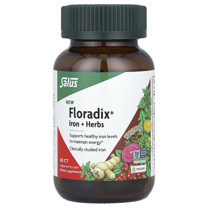 

Floradix, Floradix Iron + Herbs, 60 Liquid Phyto-Caps