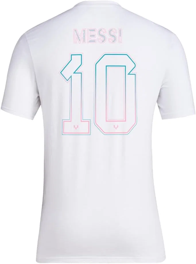 Футболка с принтом Messi adidas, белый/Inter Miami Cf — фото 4